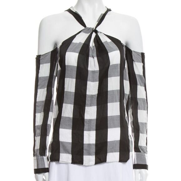 Rag & bone cold shoulder plaid blouse - Picture 1 of 3